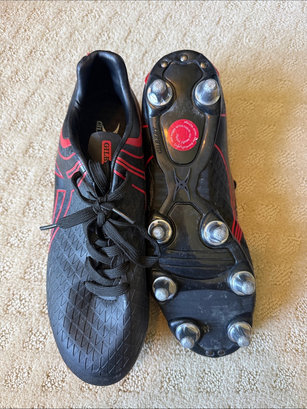 Gilbert Black & Red Men's Cleats
